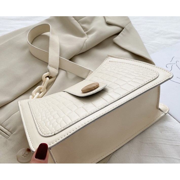 [Mã FAMAYWA2 giảm 10K đơn 50K] Túi kẹp nách vân cá sấu khóa bấm tròn trẻ trung - E146 | BigBuy360 - bigbuy360.vn