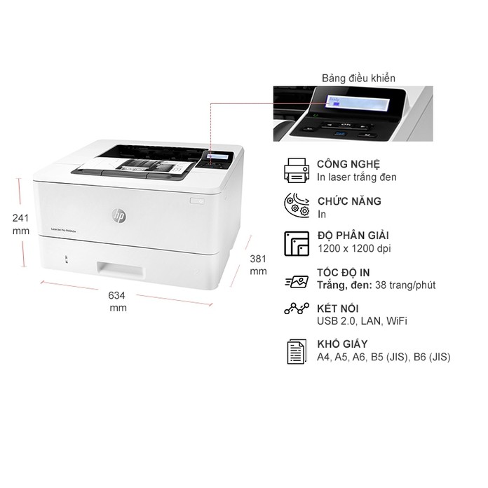 Máy in HP LaserJet Pro M404n (W1A52A) chính hãng BH 12 Tháng - Ben Computer