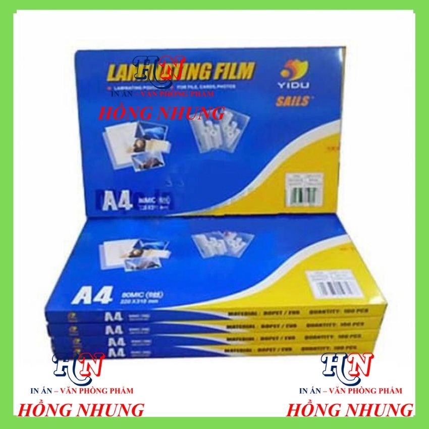 Ép Plastic A5 Yidu 80 Mic ( Laminating Film)/ Ép Plastic A4 Yidu 80 Mic (Laminating Film), Xấp 100 Cái