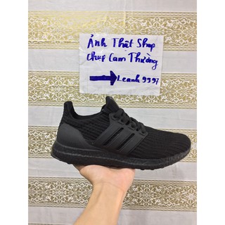 Giày thể thao ultraboost đen đế đen