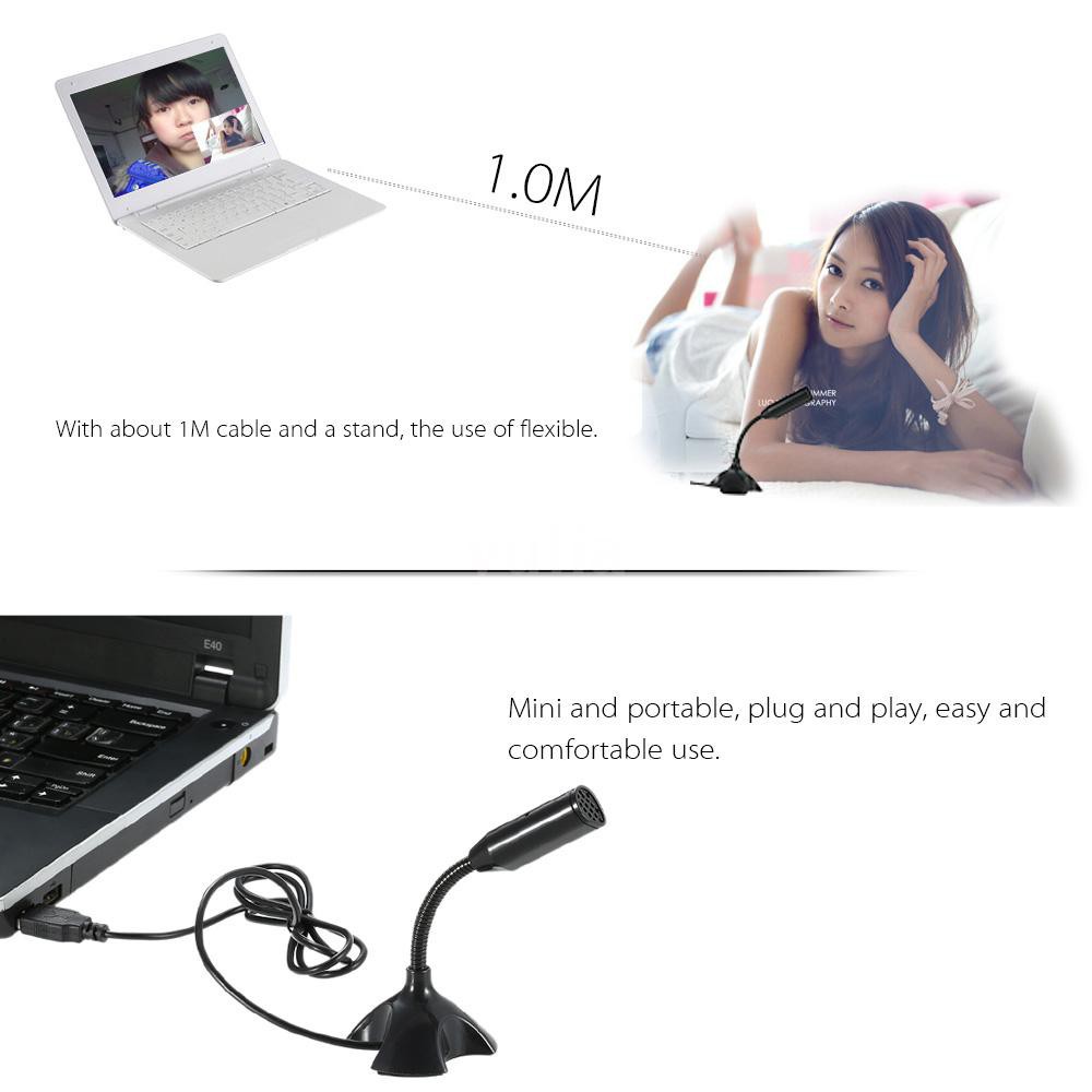 Micro để bàn USB dây xoay 360 độ tiện dụng