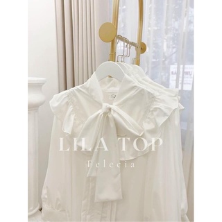 HV - Áo sơ mi trắng cổ nơ bèo