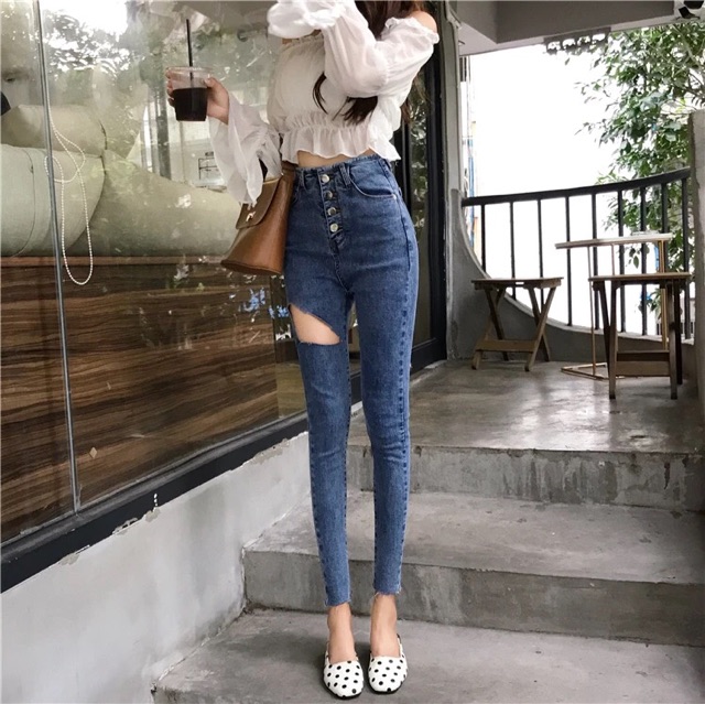 Mua Quần jean rách gối các kiểu khác nhau , kiểu nào mặc cũng tôn dáng ...