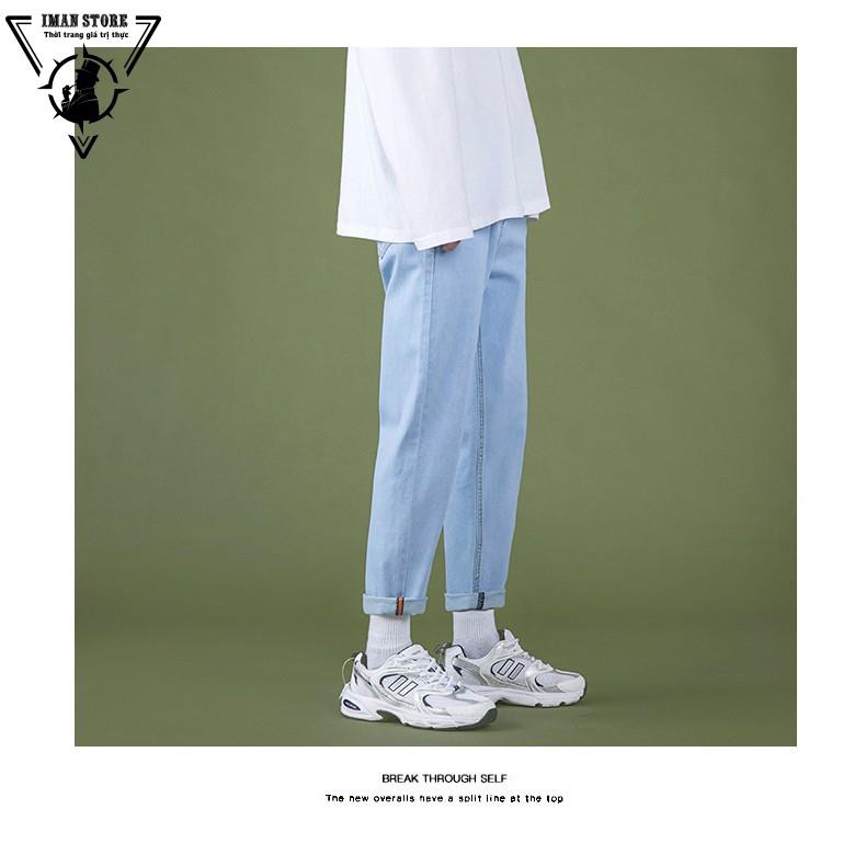 Quần Baggy jean nam, nư ống suông đen + xanh hottrend hàn quốc 2022