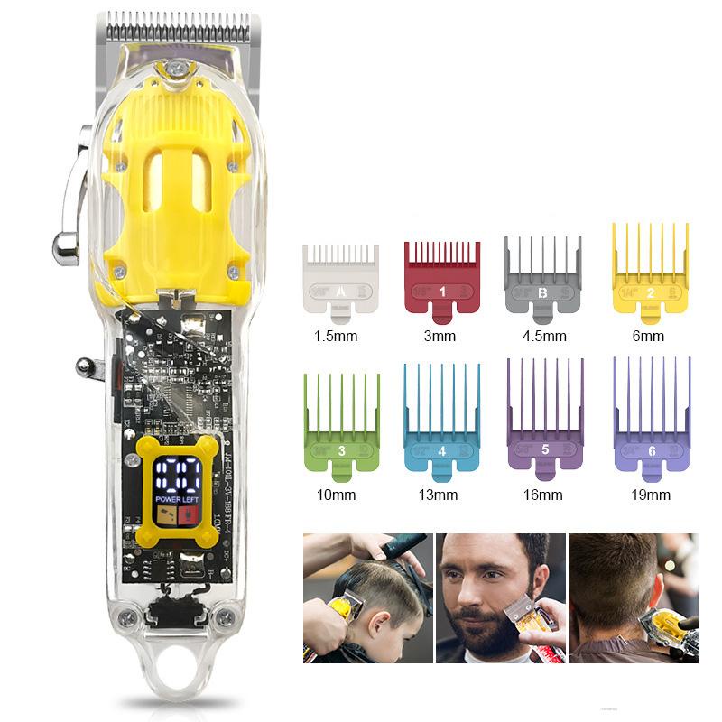 Tông Đơ Điện Tử Màn Hình LCD Kỹ Thuật Số Chuyên Dụng Cho Salon Làm Tóc Có Thể Sạc Lại