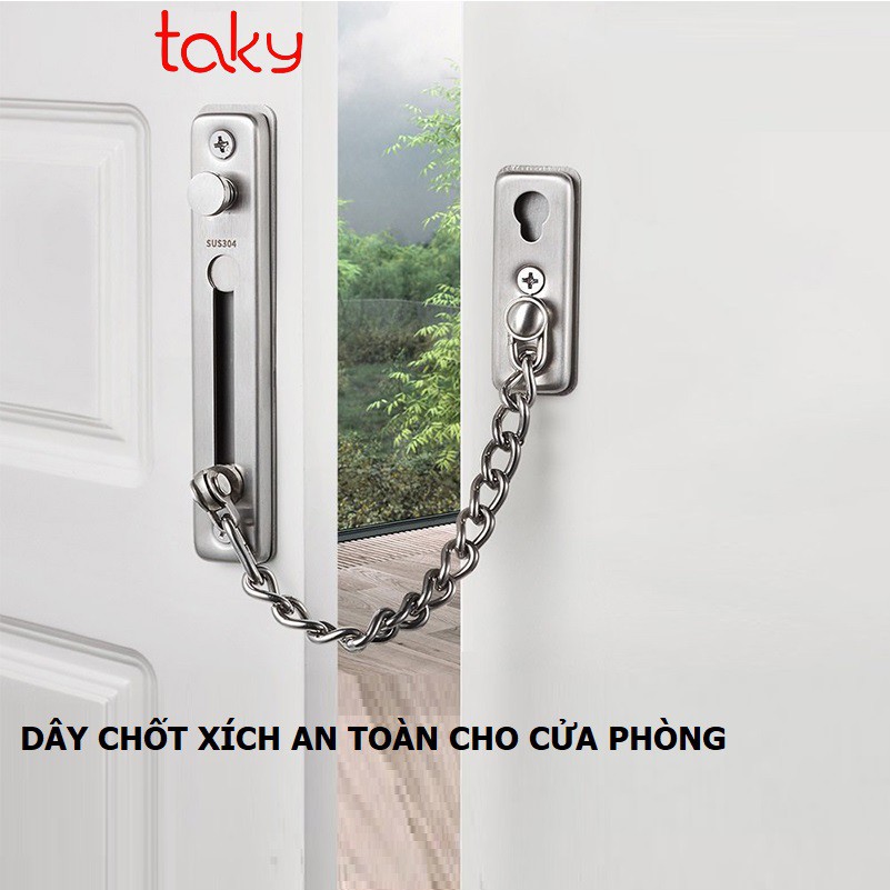 Chốt Xích An Toàn Cửa, Taky, Dùng Cho Cửa Nhà, Cửa Phòng, Đề Phòng Đột Nhập Và Đẩy Cửa Vào Khi Mới Mở Cửa, 3100Bac