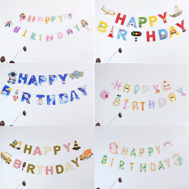 BỘ CHỮ HPBD HAPPY BIRTHDAY GIẤY NHIỀU CHỦ ĐỀ CHO BÉ TRANG TRÍ SINH NHẬT