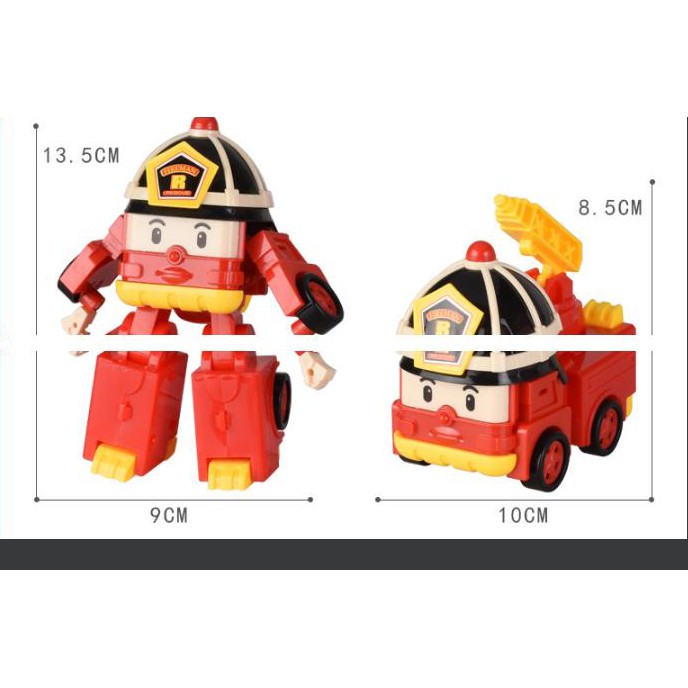 Bộ 6 xe biến hình Robocar Poli phim hoạt hình Poli và những người bạn hàng loại 1 đẹp nhựa an toàn