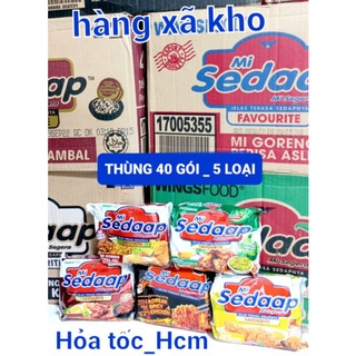 5 loại_ thùng  40 mì trộn khô mi goreng sedaap.hsd:10 đến 12/2024