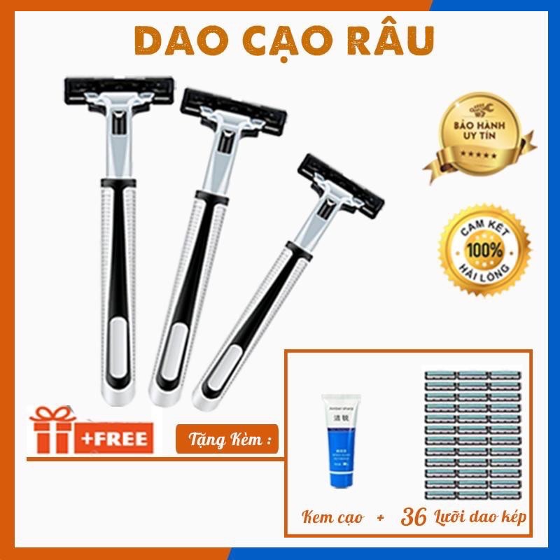 BỘ SẢN PHẨM 36 LƯỠI CẠO RÂU VÀ 1 CÁN _ TẶNG KÈM TUÝT KEM TẠO BỌT