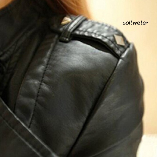 Áo Khoác Giả Da Ngắn Ôm Dáng Cổ Bẻ Thời Trang Cho Nữ