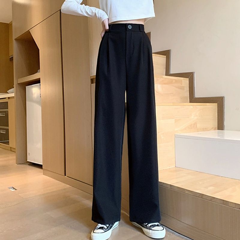Quần Baggy Đen Lưng Cao Ống Rộng Thời Trang Mùa Hè 2022 Cho Nữ