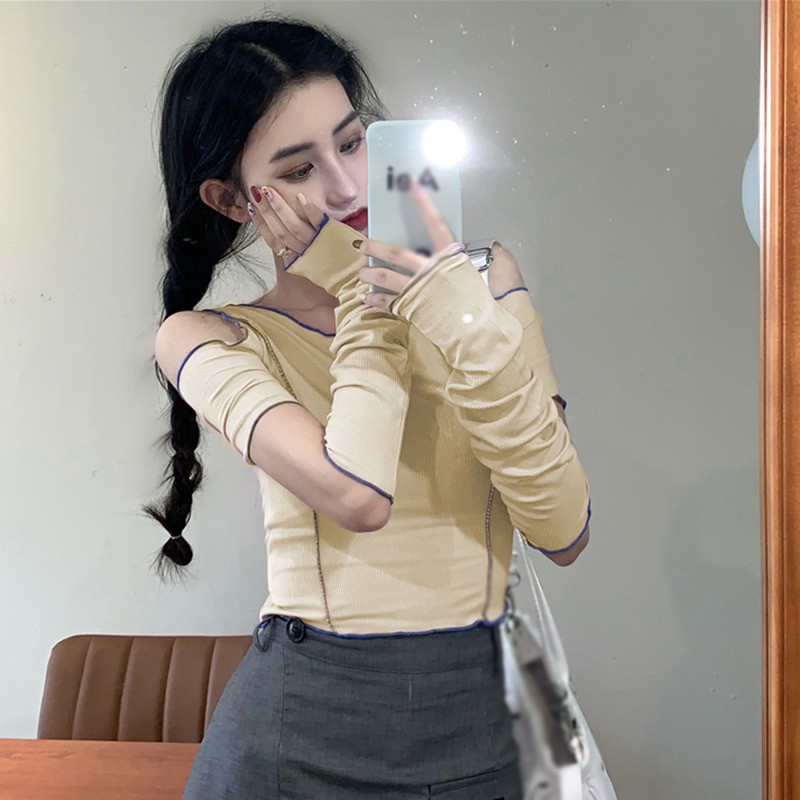 Áo Sweater Tay Ngắn Màu Sắc Trơn Phong Cách Hàn Quốc Thời Trang Mùa Hè Cho Nữ