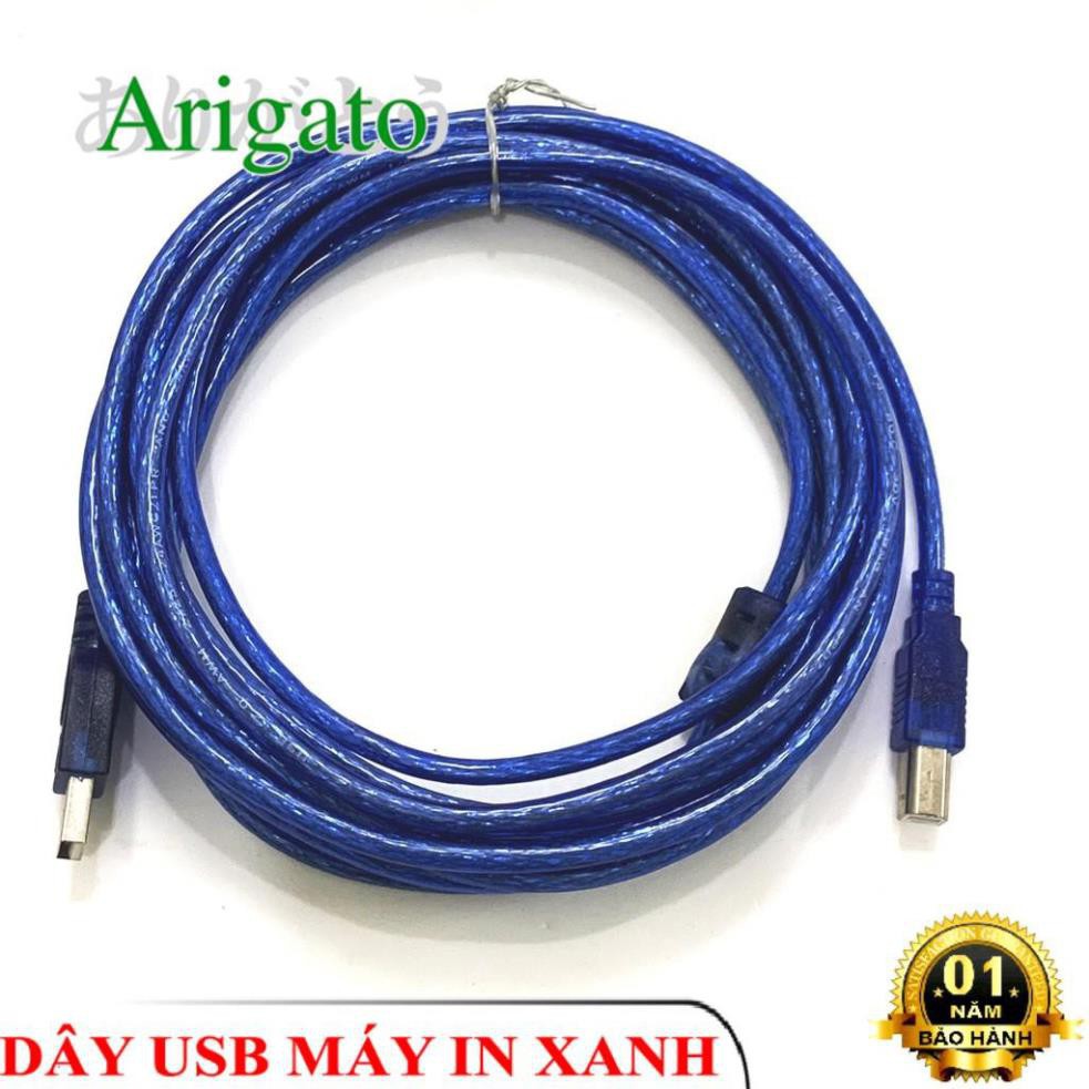 Dây USB Máy In 1.5m 3m 5m Xanh  ARIGATO Đảm Bảo Chất Lượng