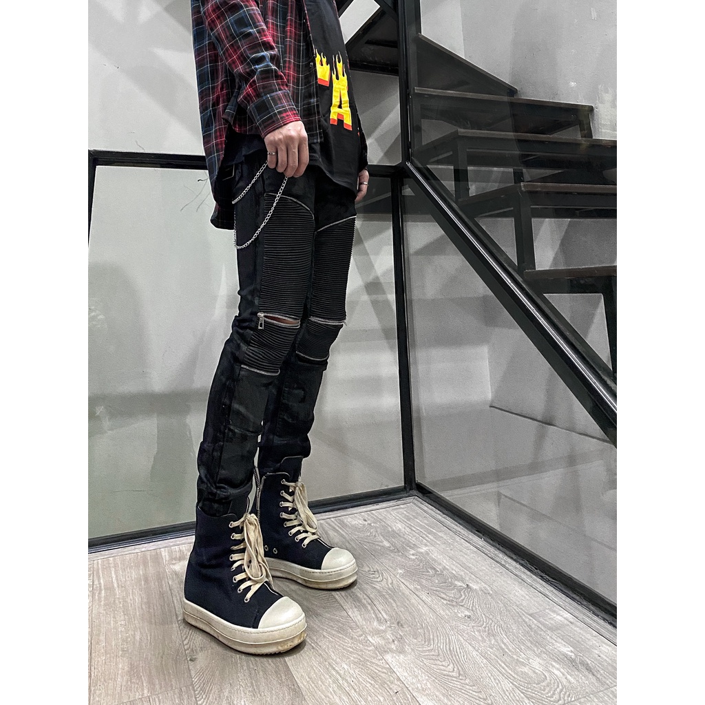 Quần Biker Jeans Zip Rời/ Quần bò dáng biker phối zip T.A.S