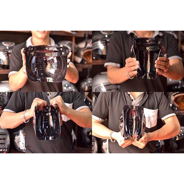 Kính chắn mũ bảo hiểm 3/4 BULLDOG BUBBLE  - BIKER.176 - Mũ bảo hiểm chính hãng Vũng Tàu