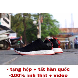 (KÈM HỘP + SALE GIÁ KHỦNG) giầy nmd r2 đen đỏ