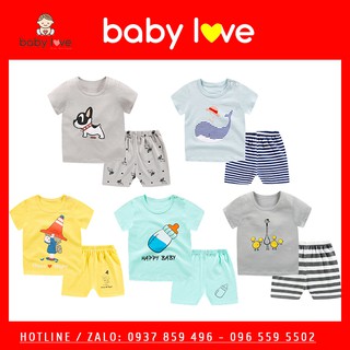 Đồ Bộ Trẻ Em Ngắn Tay In Hình Cartoon Màu Sắc Vui Nhộn