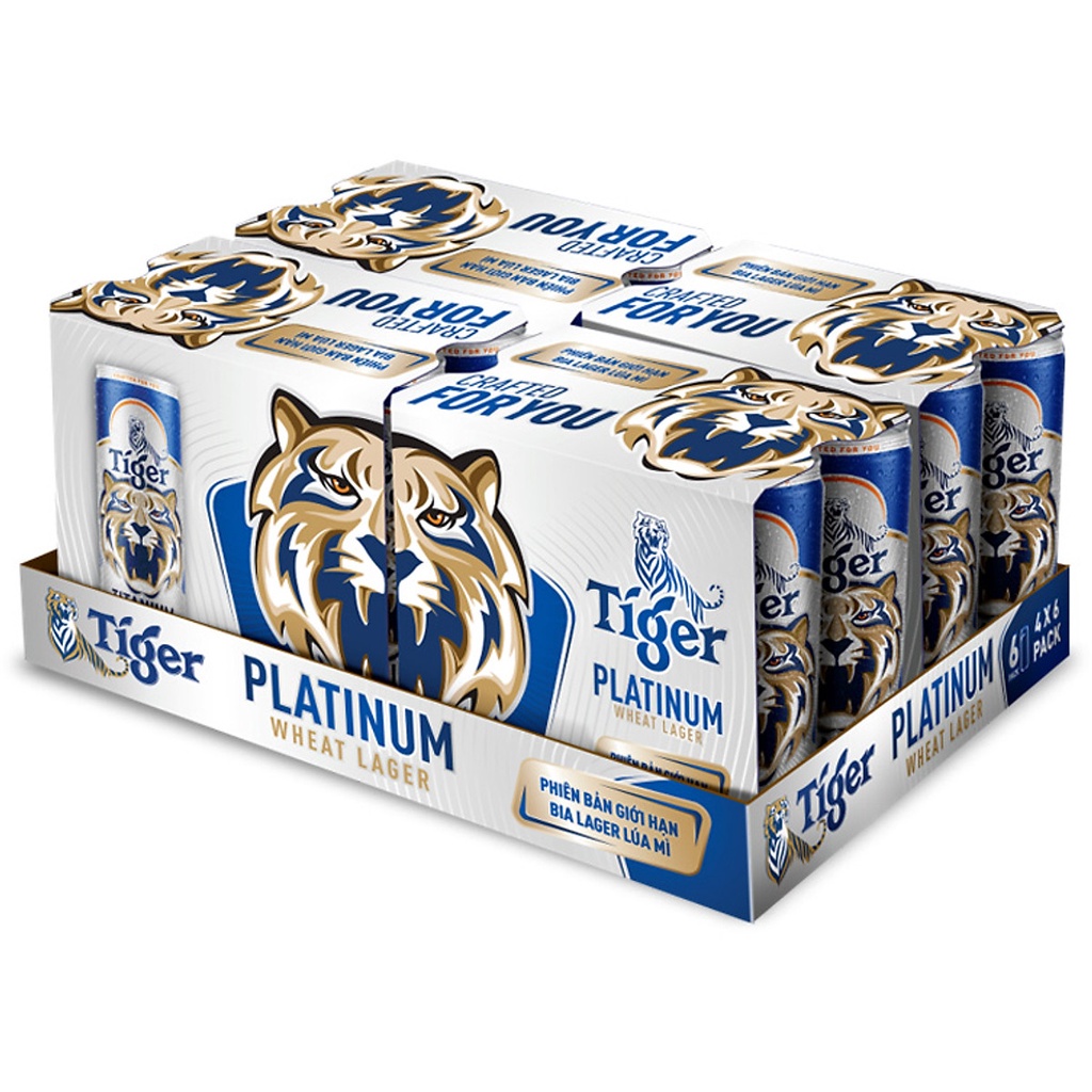 Khay 24 lon bia lúa mì Tiger Platinum Wheat Lager 330ml