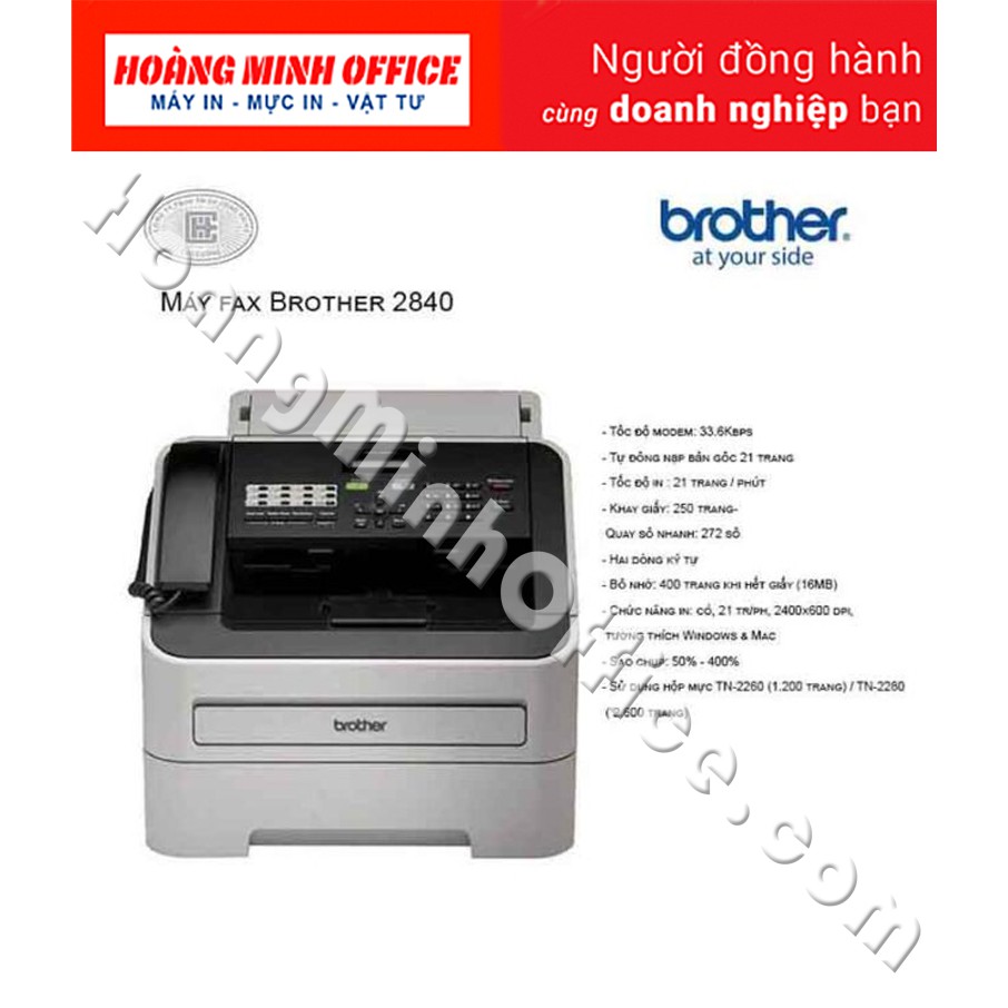 Máy fax laser đa năng Brother 2840 (In/ Copy/ Fax) - Hàng Chính Hãng