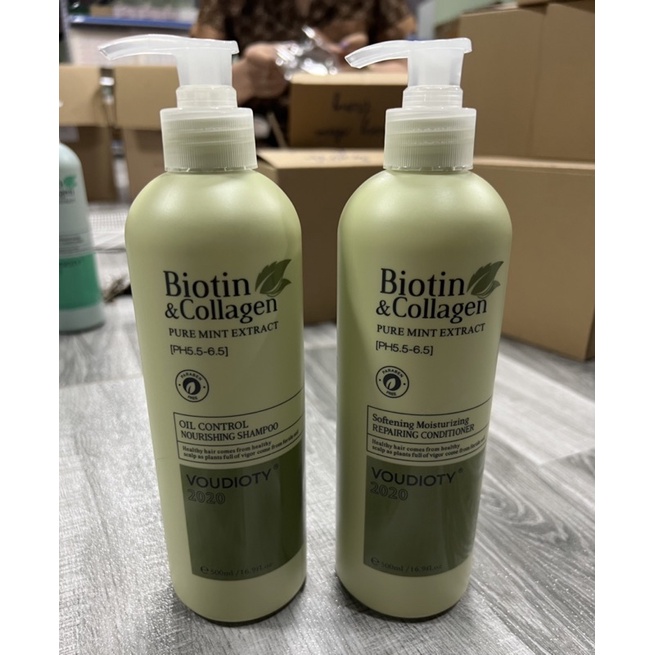 DẦU GỘI XẢ BIOTIN COLLAGEN VOUDIOTY  DÀNH CHO TÓC DẦU 1000ML