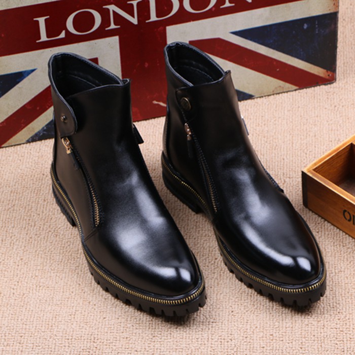 Giày Nam Cao Cổ Da Bò Loại 1 Cao Cấp Khóa Kéo Thời Thượng