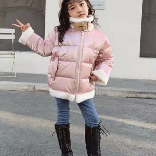 Áo phao viền lông trẻ em