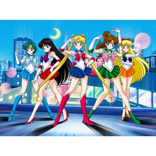 Poster A3 dán tường Anime, decal 30x42 trang trí có keo Sailor Moon Wallpapers (1), nhận in theo yêu cầu