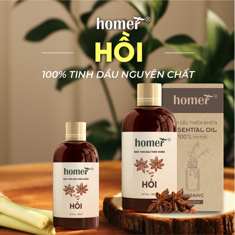 Tinh dầu Hoa Hồi Homer 500ML/ 1L - Star Anise Essential Oil  - đạt chuẩn chất lượng kiểm định