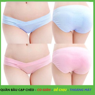 COMBO 10 QUẦN LÓT BÀ BẦU CẠP CHÉO 100% COTTON SIÊU CO DÃN THOẢI MÁI
