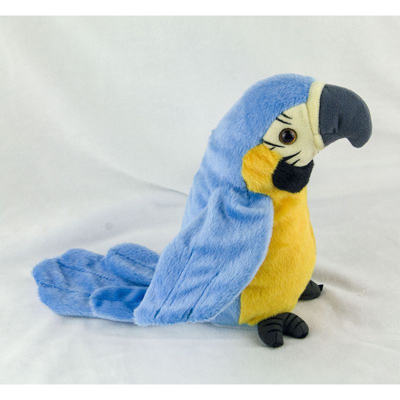 23cm Musical plush Talking Parrot Plush Toy Cute Speaking Record Repeats Waving Wings Electric Bird Stuffed Plush Toy Kids Birthday Gift
