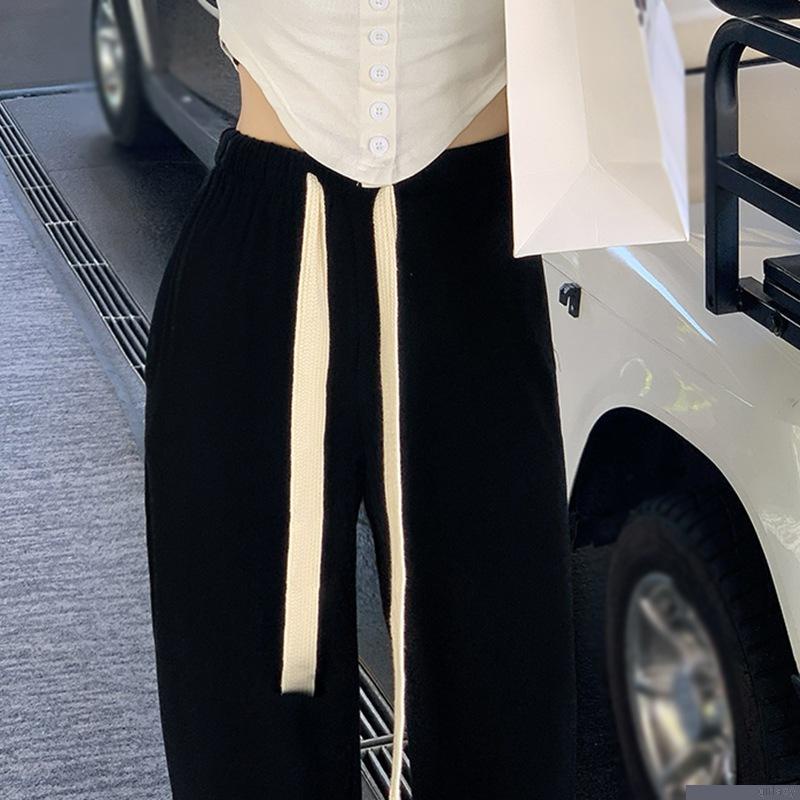 Quần dài lưng cao ống rộng phong cách thời trang trẻ trung dành cho nữ