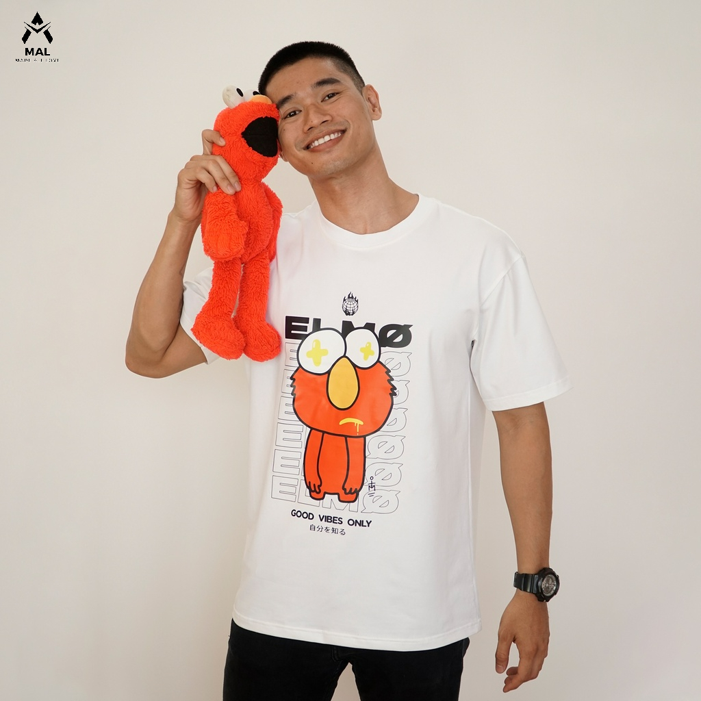 Áo Thun Tay Lỡ Unisex ELMO, Áo Phông Nam Nữ Form Rộng Thời Trang –MALUNI006- MAL STORE