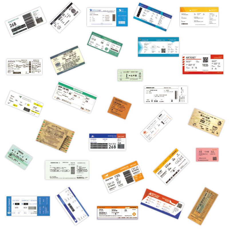 55Pcs/Set ❉ Airlines Flight Series 02 - Airline Company Tickets Air Boarding Pass Tickets Stickers ❉DIY Fashion Mixed Waterproof Doodle Decals Stickers