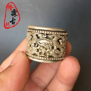 Nhẫn Đồng Trắng Hình Ngôi Sao Năm Cánh Phong Cách Retro