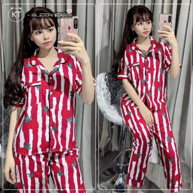 Combo 6 bộ pijama lụa thái mẹ và bé, thun lạnh 3D cho khách 😘