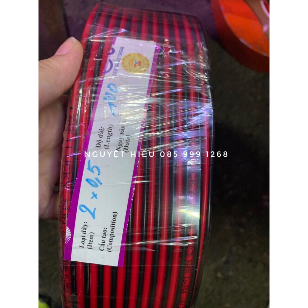 Dây điện đôi đỏ đen 2x0.5mm hàng tốt