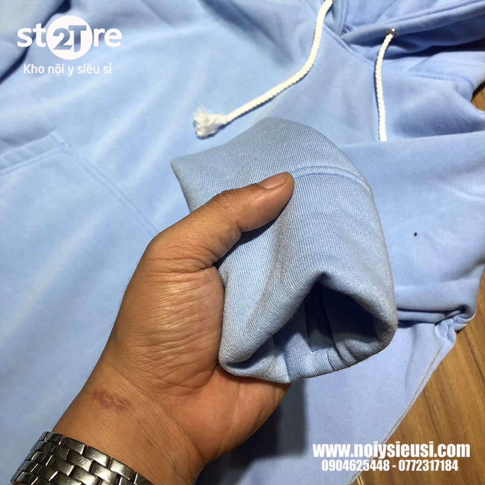 Áo hoodie unisex 2T Store H24 màu xanh da trời Sky - Áo khoác nỉ chui đầu nón 2 lớp dày dặn đẹp chất lượng | BigBuy360 - bigbuy360.vn