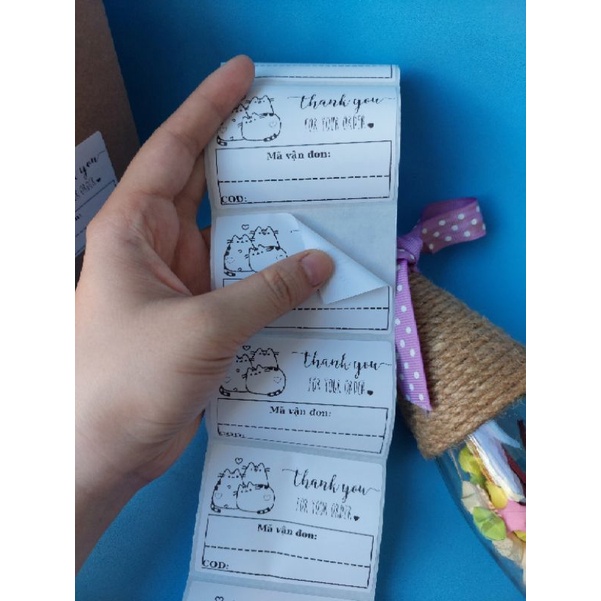 Tem ghi mã vận đơn, phiếu gửi hàng cute kích thước 7x5cm