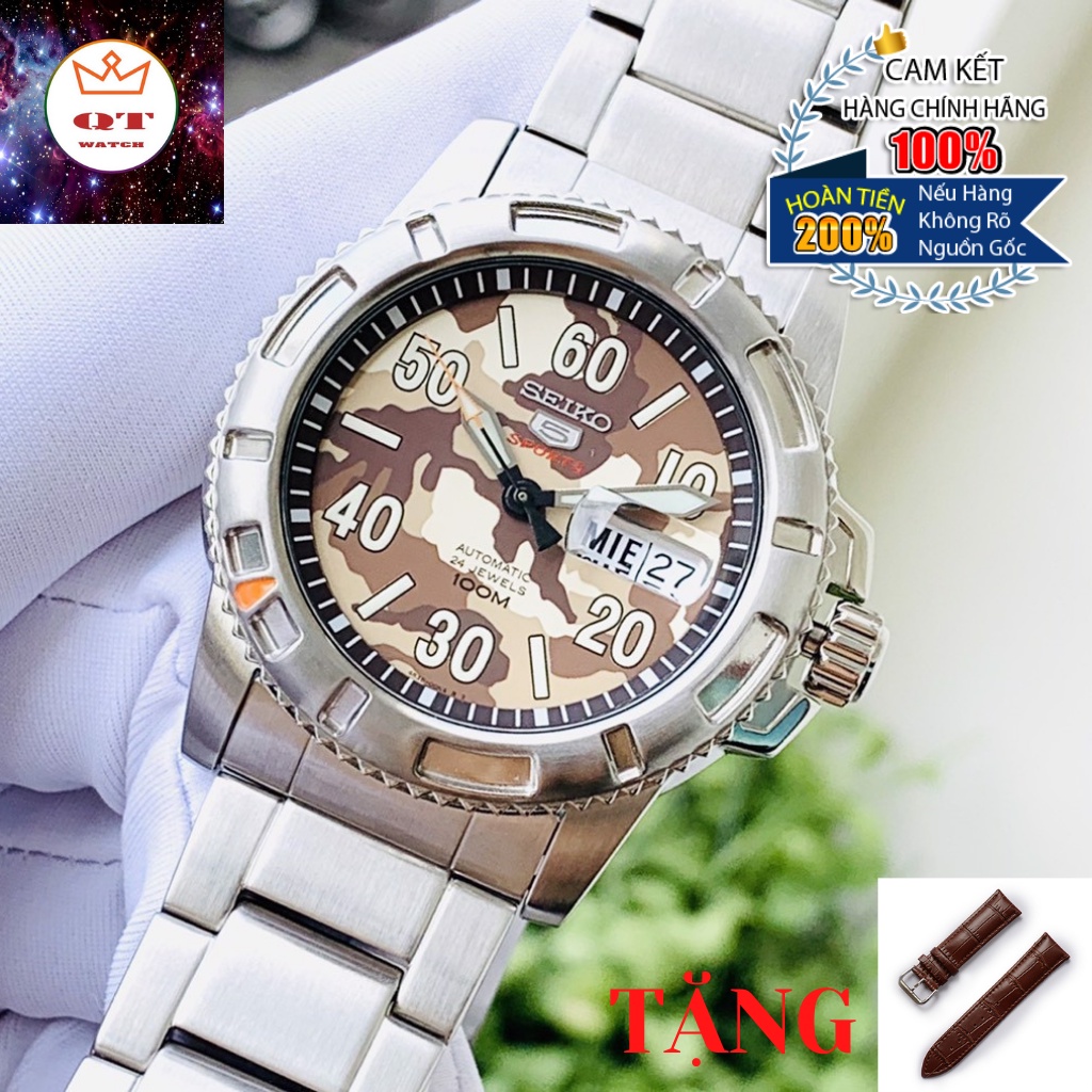 Đồng Hồ Nam SEIKO 5 Sports Automatic 24 Jewels SRP221K1 Chính Hãng Tặng Dây Da Cao Cấp