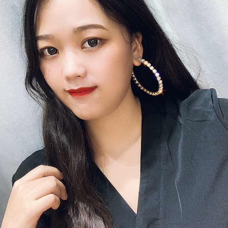 Khuyên Tai Tròn Mạ Bạc 925 Đính Đá Thời Trang Mới