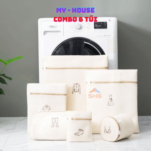 Túi lưới giặt đồ cao cấp 2 lớp dày dặn có khóa kéo, túi giặt quần áo áo ngực quần lót vớ cho máy giặt - Mã CH
