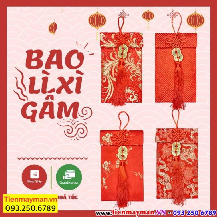 [TRỢ GIÁ TẾT] Bao Lì Xì Vải Gấm Cao Cấp Ngày Tết
