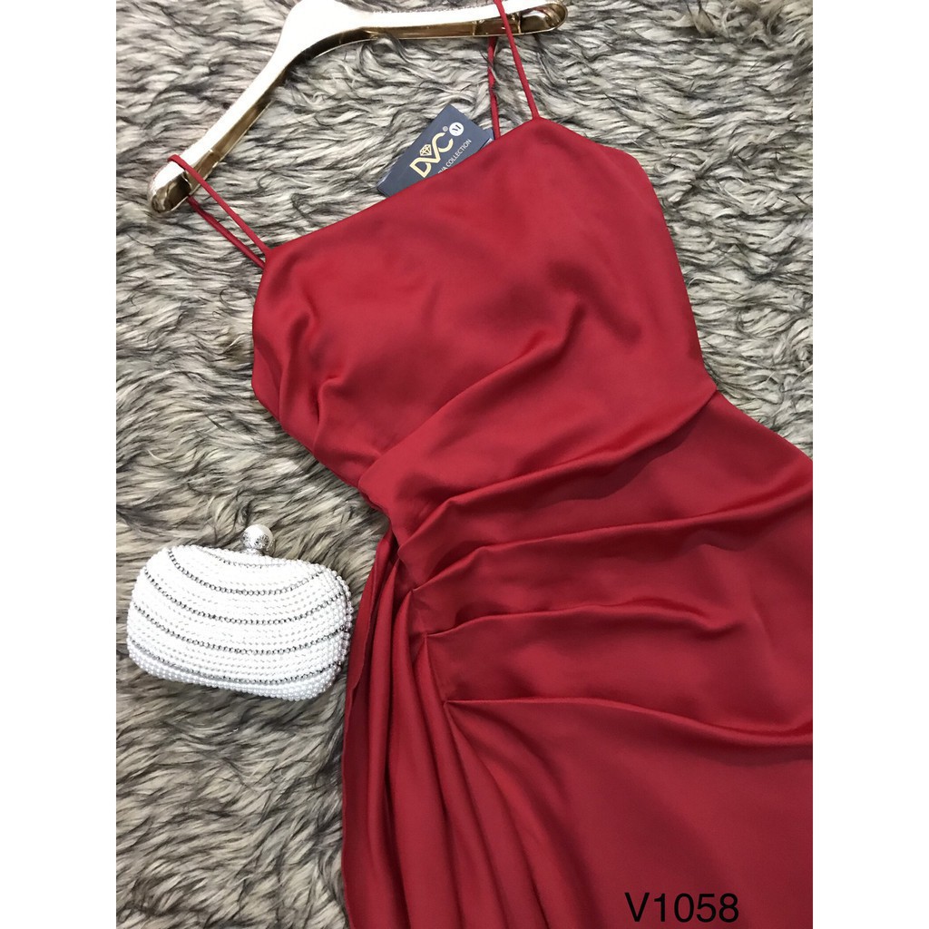 [ xả kho ] MiD Đầm đỏ thiết kế cao cấp V1058 Mie Design ảnh thật