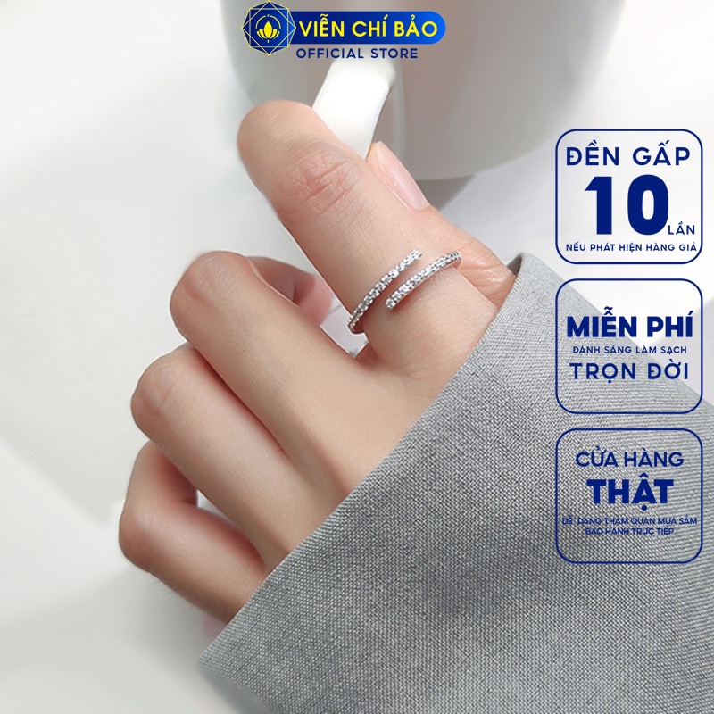 Nhẫn bạc nữ Glint chất liệu bạc 925 thời trang phụ kiện trang sức nữ thương hiệu Viễn Chí Bảo N400176x