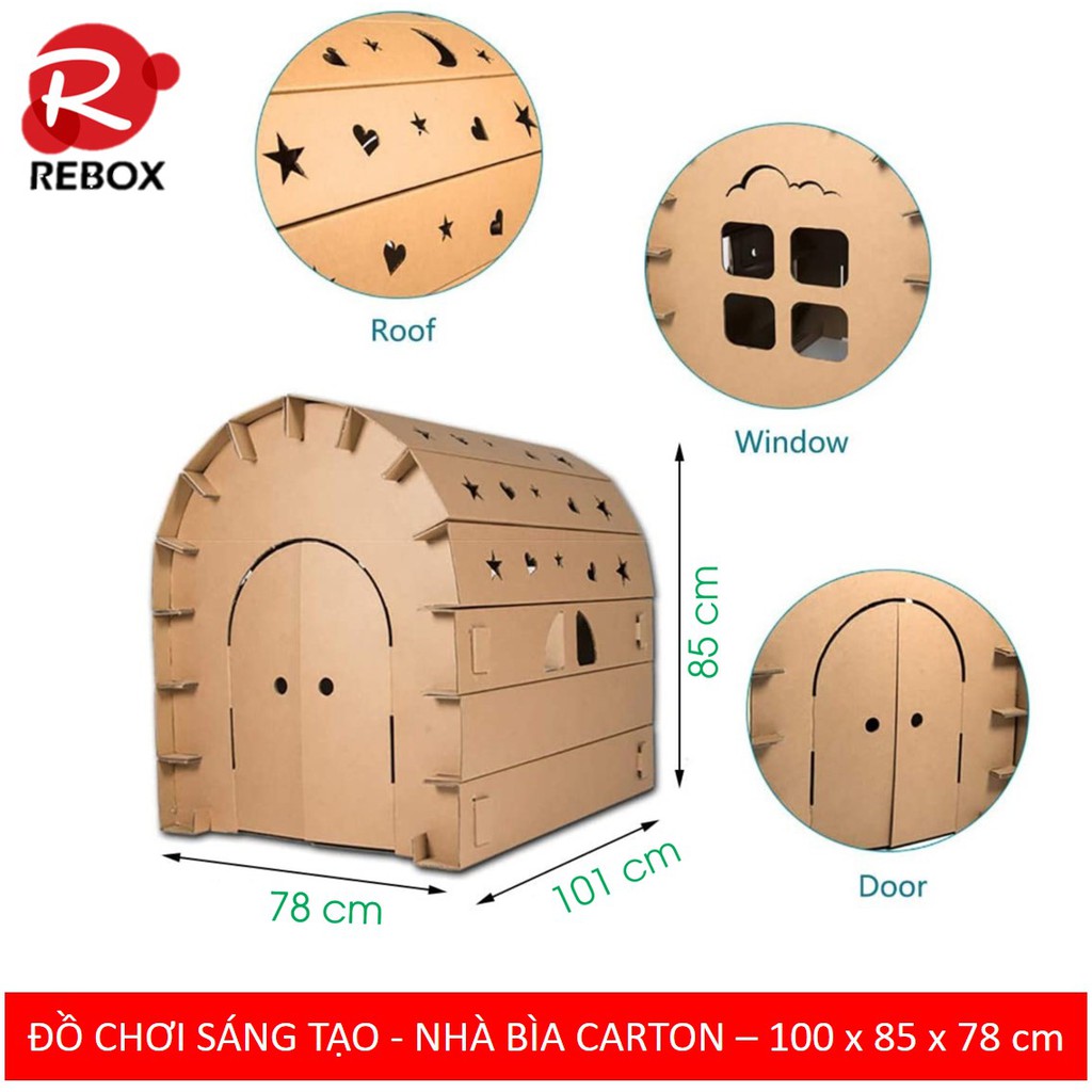 Nhà bìa carton cho bé - Đồ chơi sáng tạo ( Video kèm) - FREESHIP50K