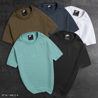 Áo thun nam cotton thêu logo cùng màu áo at561- thời trang nam vnxk