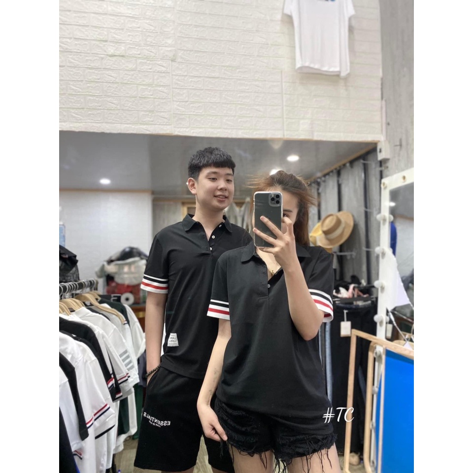 Áo Polo phối tay cổ bẻ chất liệu cotton kiểu dáng đẹp nam nữ mặc đẹp (CT-T40P)