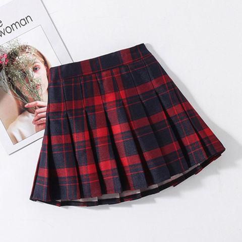 Chân Váy Xếp Ly Họa Tiết Caro Xinh Xắn Cho Bé Gái