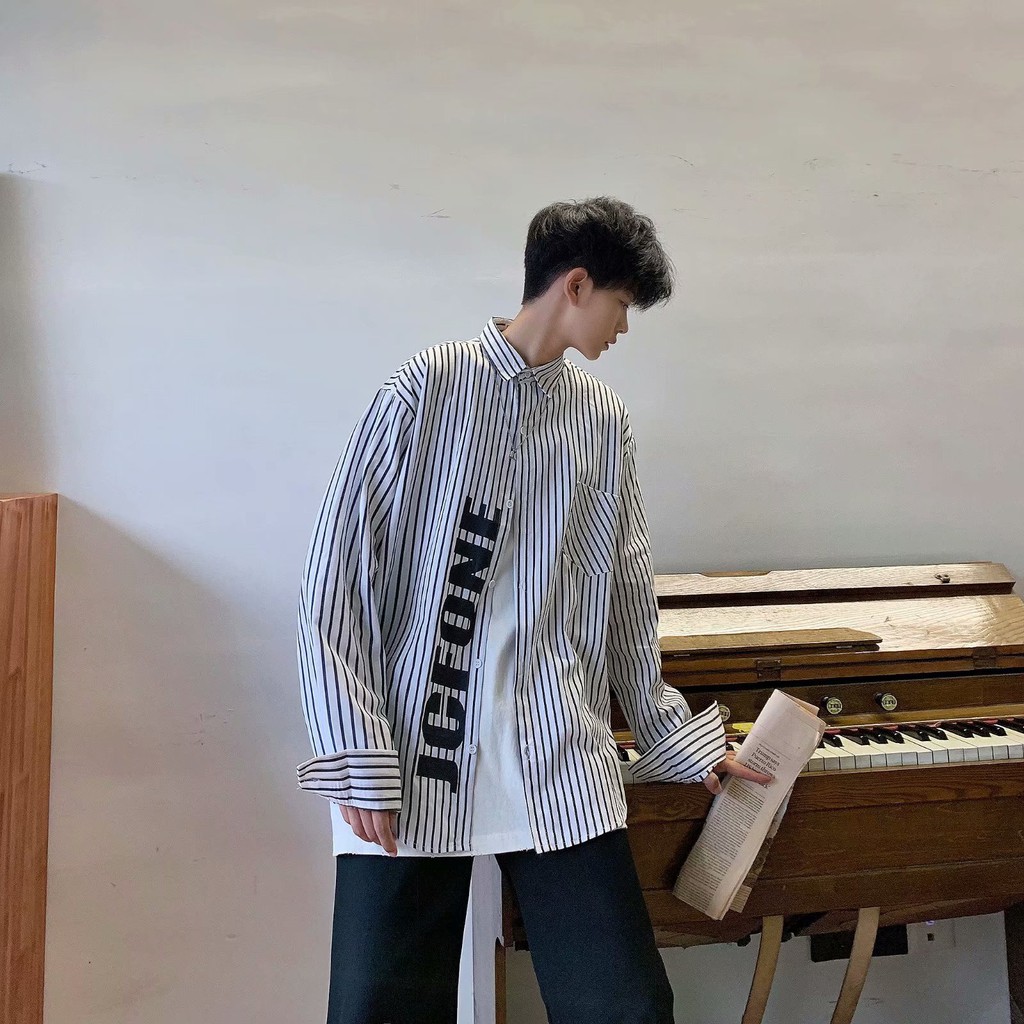 Men's dynamic style long-sleeved striped shirt | BigBuy360 - bigbuy360.vn